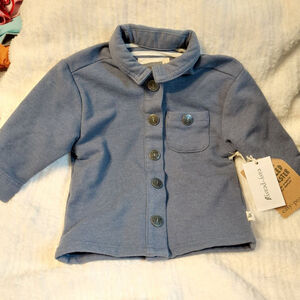 Baby Easy-Peasy Blue & White Striped Button Down Shirt 0-3 Months NWT